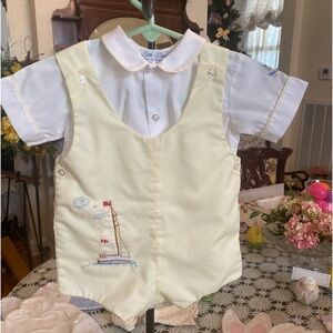 Vintage Little Diana Infant Boys 2 piece Jon Jon size 3 months
